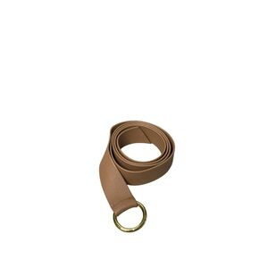 Below the Belt Tan Leather Ring Belt Minimalist Waist Belt Gold Hardware